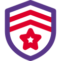 Defence officer with double stripe with shield and star icon