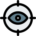 Live target of audience for web traffic with eye on crosshair icon