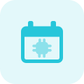 Manufacturing schedule of microprocessor under factory calendar icon