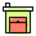 Industrial grade warehouse for material box storage icon