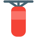 Indoor practicing bag for boxing and strength icon