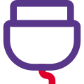 Old eight pin phone charging and data syncing port icon