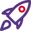 Externe-Rakete-mit-Fluchtgeschwindigkeit-isoliert-auf-einem-weißen-Hintergrund-Startup-Duo-tal-revivo icon