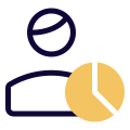 Chart graph for a visualization and statics of global social media profile index icon