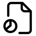 Commerce stream exam for pie chart layout analysis icon