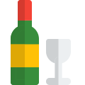 New year celebration wine bottle with glass icon