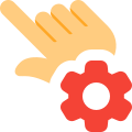 Single touch for the settings cogwheel Logotype icon