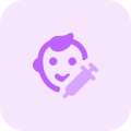 Vaccine support for the newborn babies care icon