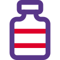 Pill bottles for laboratory testing to check the compounds icon
