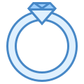 Vista lateral de anel icon