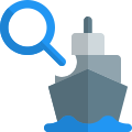 Search route of cargo ship delivery point icon