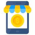 esterno-Mobile-Shop-e-commerce-Vectorslab-flat-Vectorslab icon