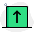 Upward navigation arrow direction isolated on white background icon