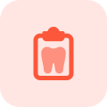 Dental check list clipboard isolated on a white background icon