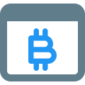 Cryptocurrency bitcoins website isolated on a white background icon