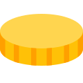 Precious gold coin isolated on a white background icon