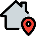 Home location with a pinpoint isolated on a white background icon