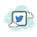 Logo Twitter encadré icon