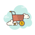 Shopping Cart With Money icon