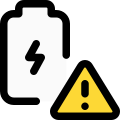 Battery warning with critical damage or very low level icon