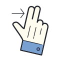 Двумя пальцами вправо icon