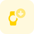 Download digital watch faces with down arrow icon