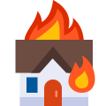 maison en flammes icon
