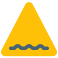 Warning for rough road ahead with several bumps icon