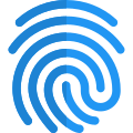 Finger scan feature on smartphone and secure devices icon