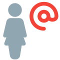 Businesswoman using company email address for work icon