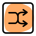 Twisted arrows for music shuffling button Interface icon