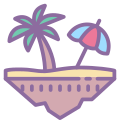 떠 있는 섬 해변 icon