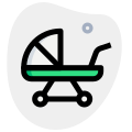 Stroller for baby carrying isolated on a white background icon