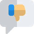 Dislike comment with thumbs down on a speech bubble icon