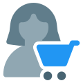 Buying a grocery item online on e-commerce website icon