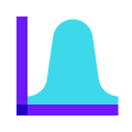 Histograma de distribución normal icon