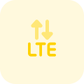 LTE generation phone and internet connectivity logotype icon