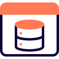 Online database on a web browser with Cloud Computing support icon