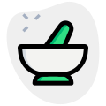 Mortar and pestle for crushing and grinding the medicines solid compounds icon