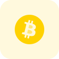 Bitcoin a cryptocurrency, a form of electronic cash and decentralized digital currency. icon