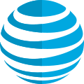 AT&T an american cellular network and internet company icon