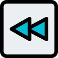 Rewind arrow function on multimedia keyboard layout icon