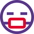 Medical or pollution mask on emoji face icon