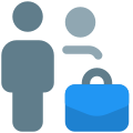 Employees with helper and the briefcase icon