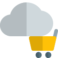 Online cloud connected e-commercing shopping website portal icon