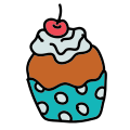 Cupcake mit einer Beere icon