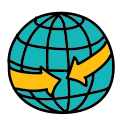 Flèches de réunion Globe icon