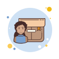 Long Curly Hair Girl Product Box icon