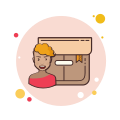 Short Curly Hair Girl Product Box icon