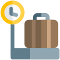 Luggage bag scale for weightage allowance in international travel concern icon